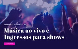 Maquete De Site Gratuita Para Ingressos Para Shows E Shows Ao Vivo