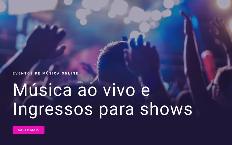 Ingressos para shows e shows ao vivo Modelo de site