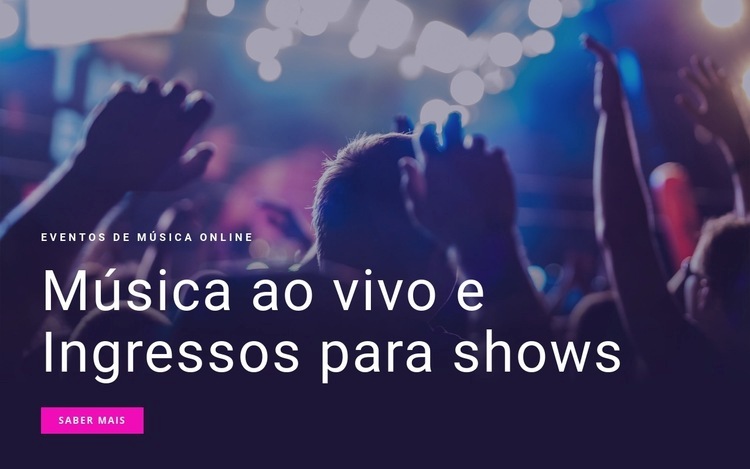 Ingressos para shows e shows ao vivo Landing Page