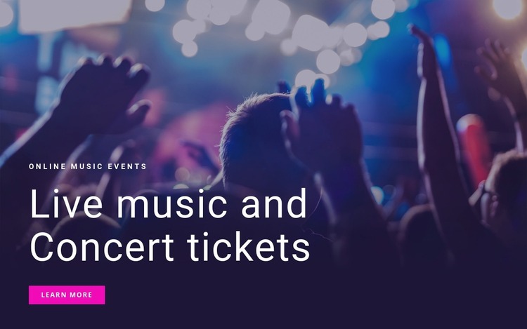 Live mosic and concert tickets  Website Mockup