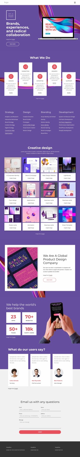 Services in grid repeater - Website Template by Nicepage