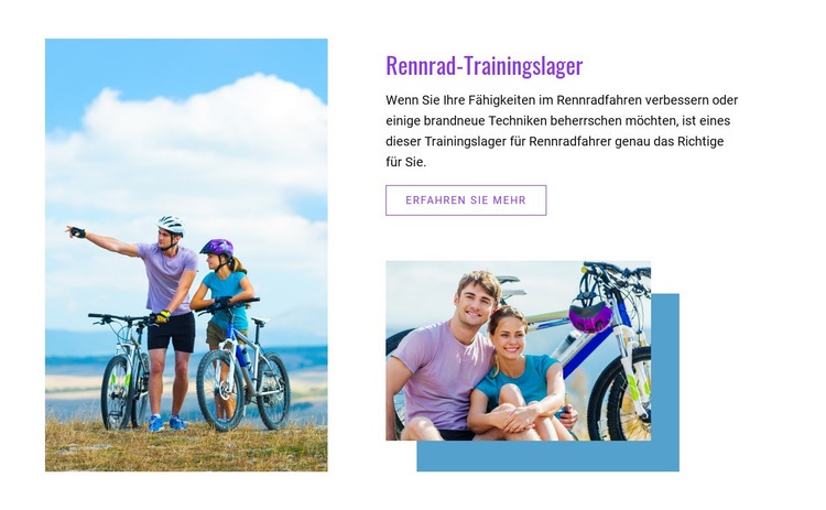 Rennrad-Trainingsclub Eine Seitenvorlage