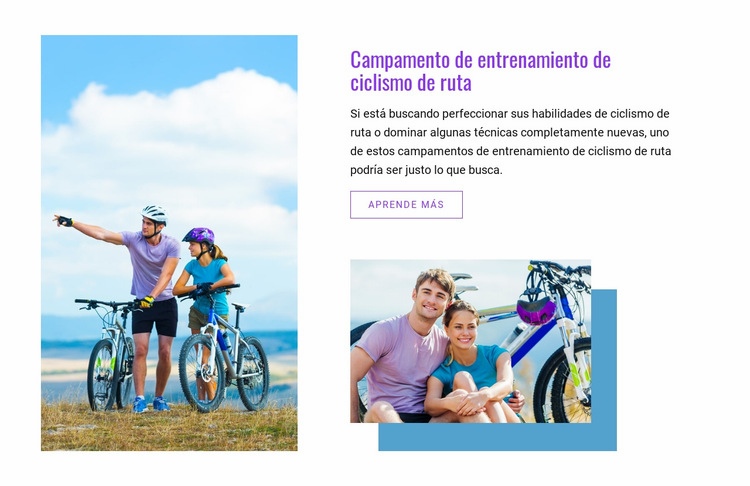 Club de entrenamiento de ciclismo de ruta Maqueta de sitio web