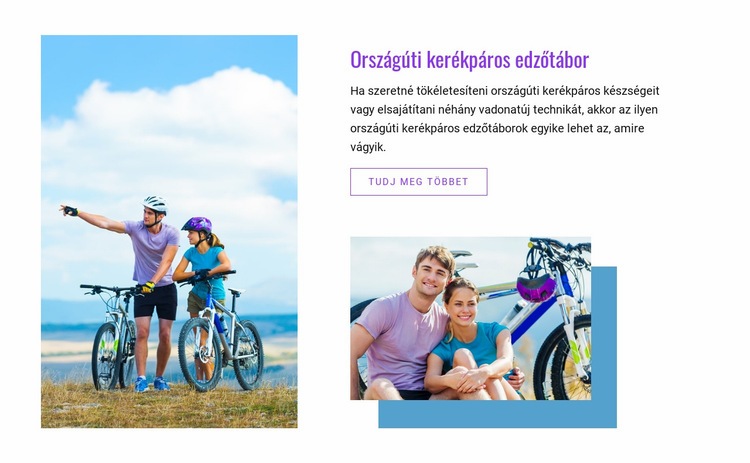 Országúti kerékpáros edzőklub Weboldal tervezés