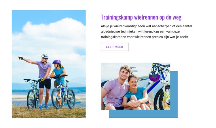 Trainingsclub wielrennen op de weg Website mockup