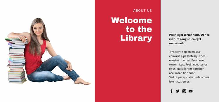 Educational online library  Website Template