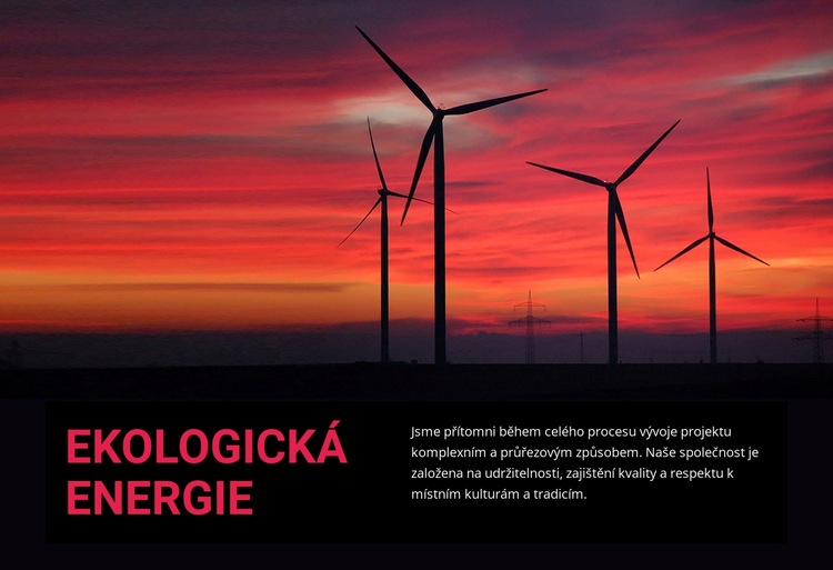 Eko větrná energie Šablona CSS