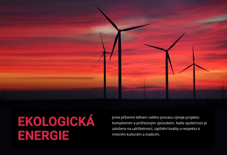 Eko větrná energie Šablona webové stránky
