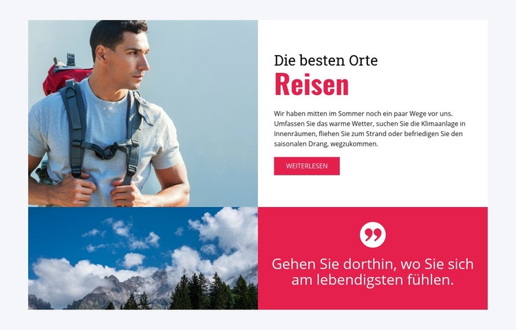 Beste Orte zum Reisen HTML-Vorlage