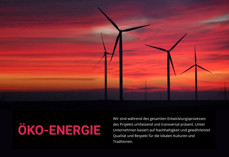Öko-Windenergie Website Builder-Vorlagen