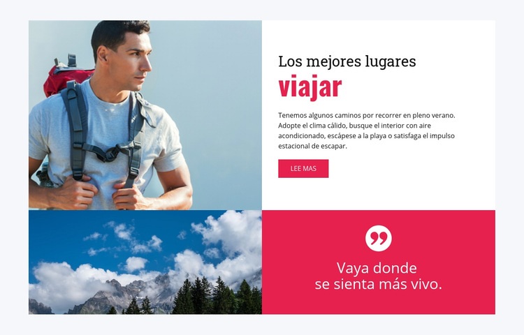 Mejores lugares para viajar Plantilla HTML5