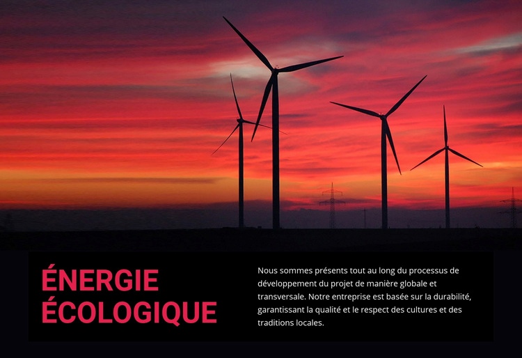 Énergie éolienne écologique Conception de site Web