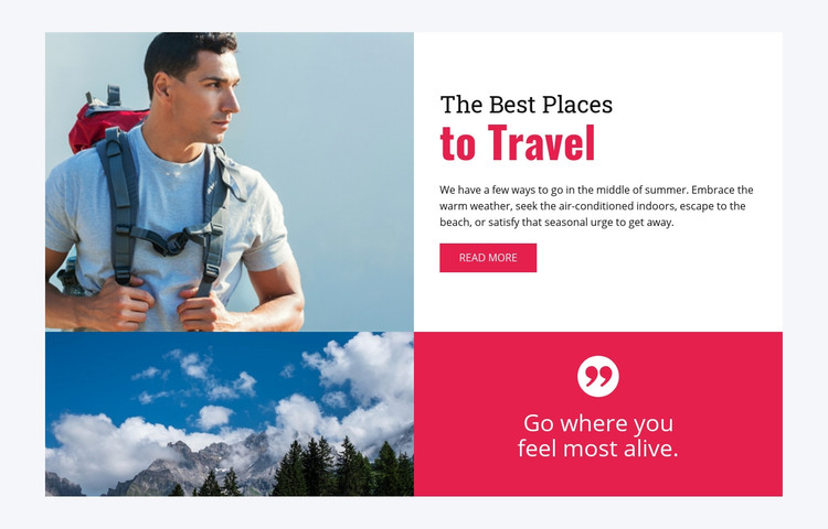 Best places to travel Homepage Design