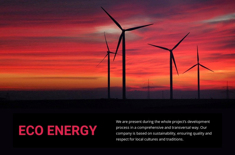 Eco szélenergia Html Weboldal készítő