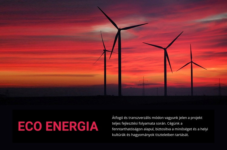 Eco szélenergia Weboldal sablon