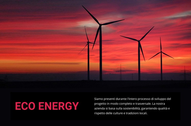 Eco energia eolica Mockup del sito web