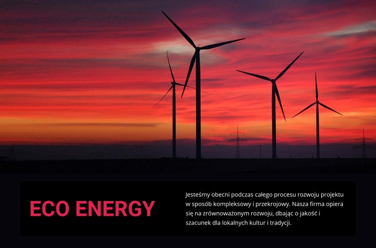 Eko energia wiatru Projekt strony internetowej