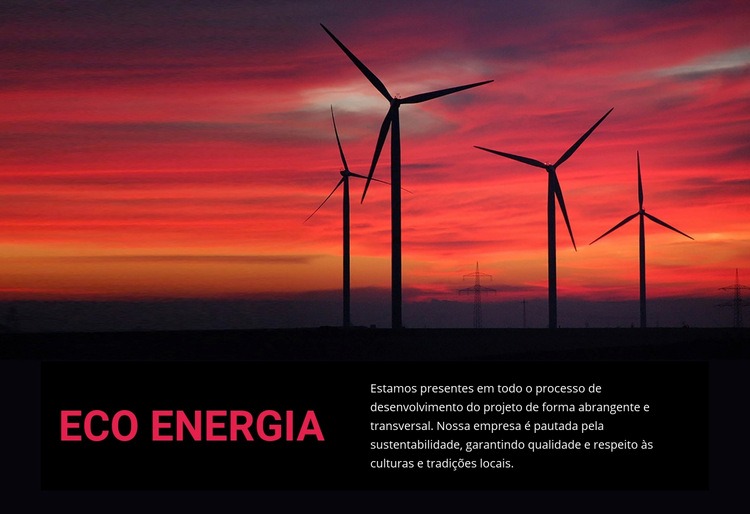 Eco energia eólica Construtor de sites HTML