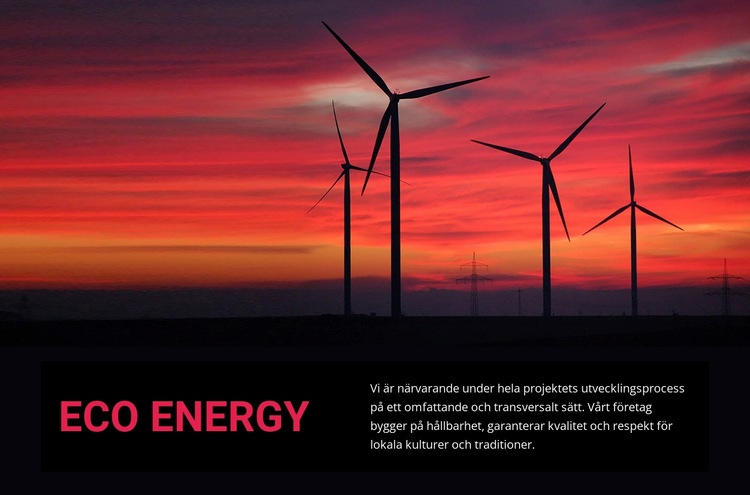 Ekologisk vindkraft Webbplats mall