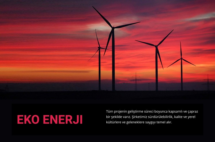 Eko rüzgar enerjisi Bir Sayfa Şablonu