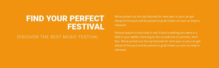 Find your perfect festival  CSS Template