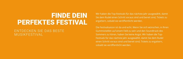 Finde dein perfektes Festival CSS-Vorlage