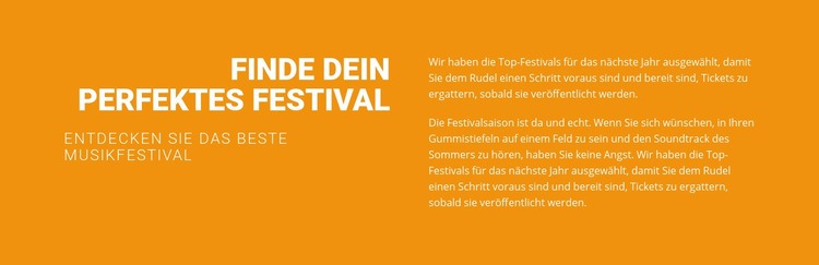 Finde dein perfektes Festival Website design