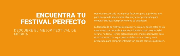 Encuentra tu festival perfecto Diseño de páginas web