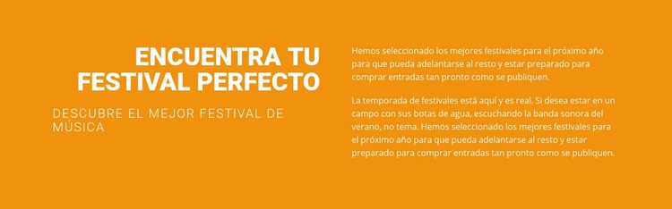 Encuentra tu festival perfecto Maqueta de sitio web