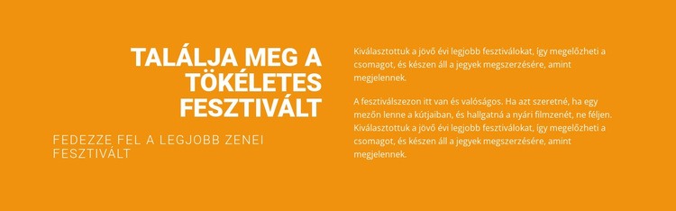 Találja meg a tökéletes fesztivált Weboldal tervezés