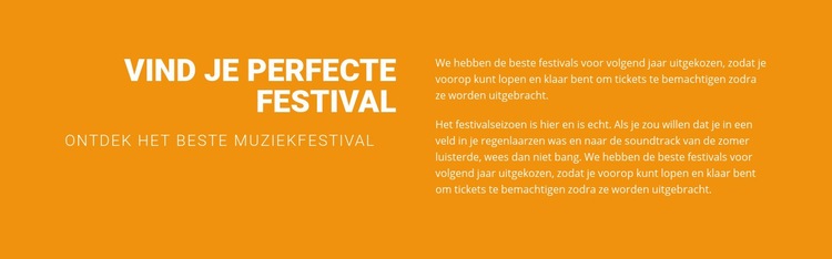 Vind jouw perfecte festival HTML5-sjabloon