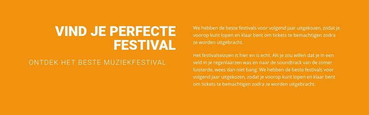Vind jouw perfecte festival Website mockup