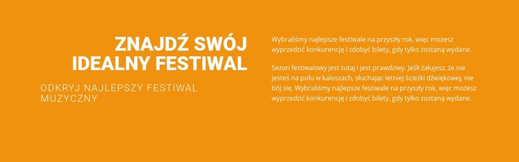 Znajdź swój idealny festiwal Szablon