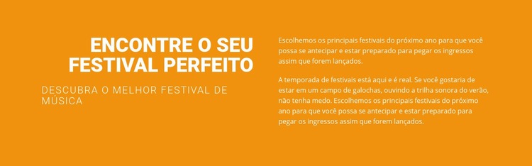 Encontre o seu festival perfeito Modelo HTML5