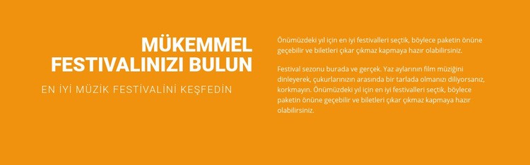 Mükemmel festivalinizi bulun CSS Şablonu