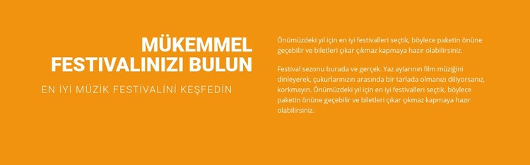 Mükemmel festivalinizi bulun HTML5 Şablonu