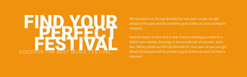 Find your perfect festival  Web Page Design