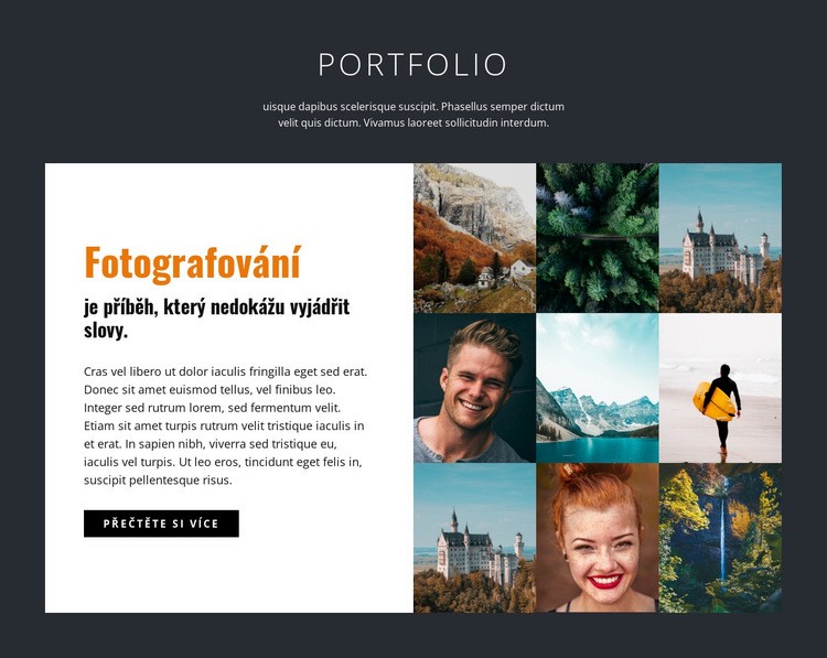 Portfolio profesionálních fotografií Šablona