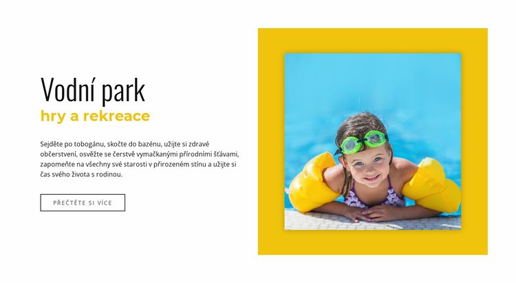 Aquapark hry a rekreace Šablona webové stránky