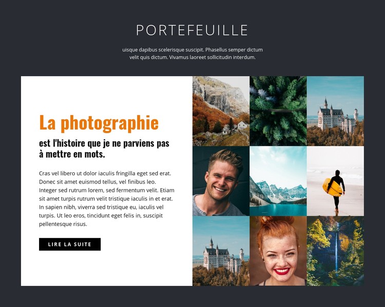 Portfolio de photographie professionnelle Modèle CSS