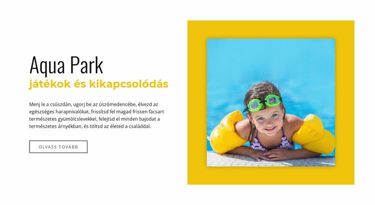 Aquapark játékok és kikapcsolódás Weboldal sablon