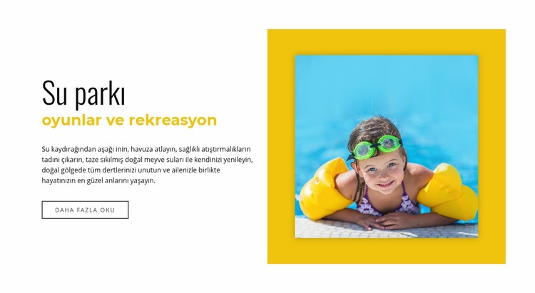Aquapark oyunları ve rekreasyon Web sitesi tasarımı