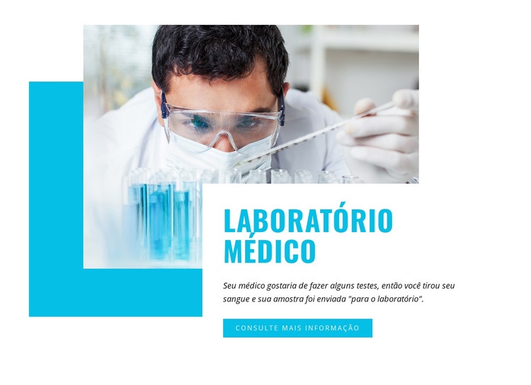 Laboratório médico e de ciências Construtor de sites HTML