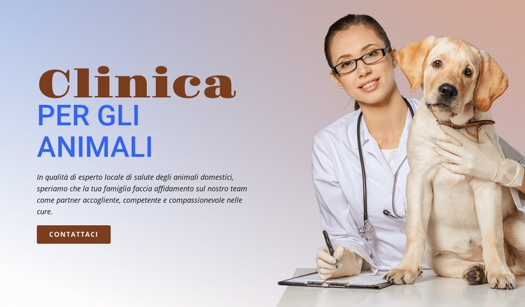 Clinica per animali Mockup del sito web