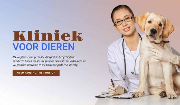 Kliniek voor dieren Bestemmingspagina