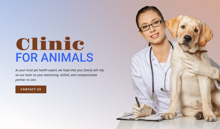 Animal veterinary hospital One Page Template