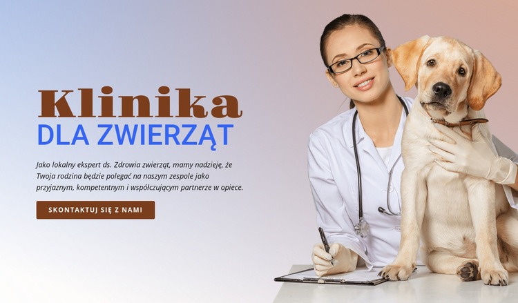 Klinika dla zwierząt Szablony do tworzenia witryn internetowych