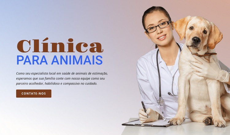 Clínica para Animais Design do site