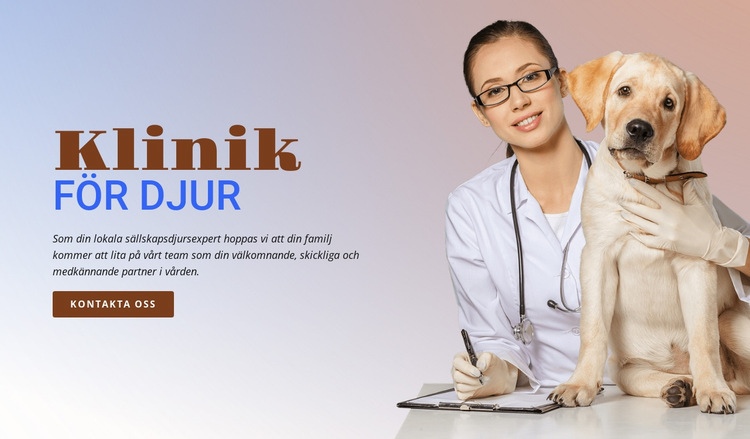 Djur veterinärsjukhus HTML-mall