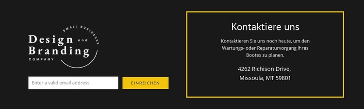 Logo und Kontaktformular Website design